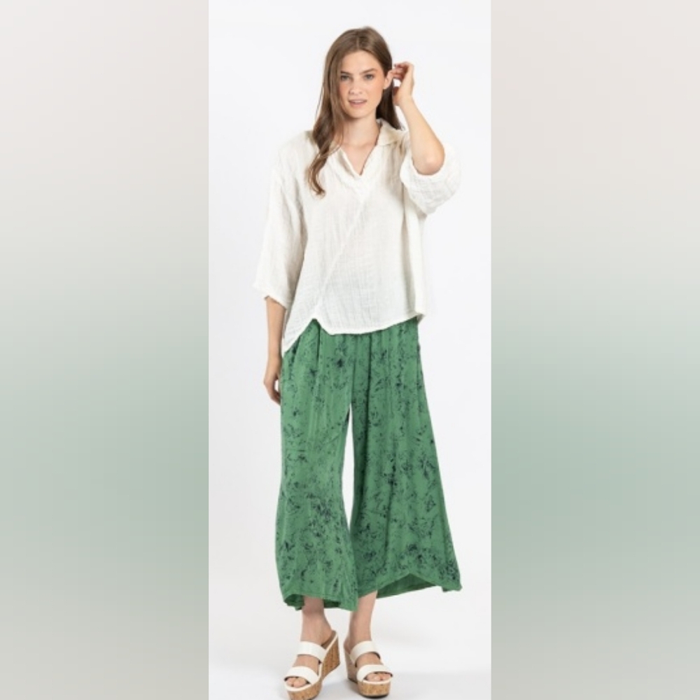 Green Women's Wide-Leg Pants